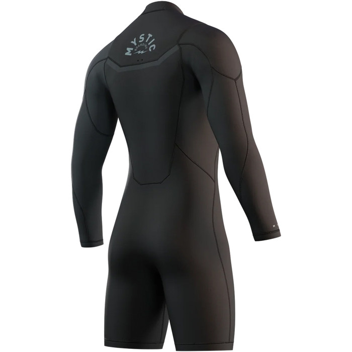 2024 Mystic Mens Marshall 3/2mm Long Sleeve Chest Zip Shorty Wetsuit 35000.220082 - Black / Grey